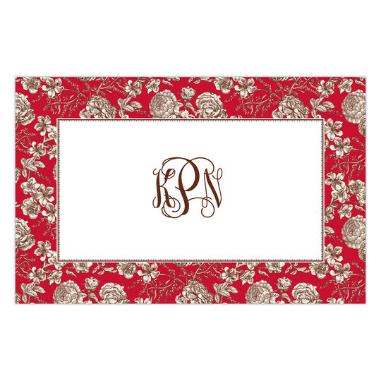 Red Floral Toile Placemats